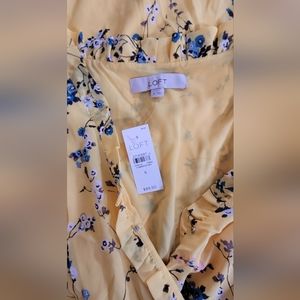 Loft Yellow dress with slip